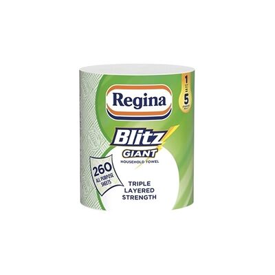 Regina Blitz Giant All Purpose Kitchen Roll - 3-ply - 6x1 rolls Regina Blitz Giant All Purpose Kitchen Roll - 3-ply - 6x1 rolls