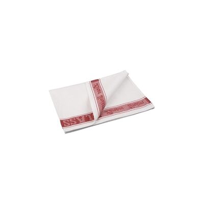 Vogue Linen Glass Cloth - 762x508mm - Red - Professional Vogue Linen Glass Cloth - 762x508mm - Red - Professional