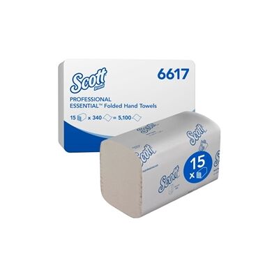 Scott Essential Interfold Hand Towels White - 5100 Sheets - Hygienic & Absorbent Scott Essential Interfold Hand Towels White - 5100 Sheets - Hygienic & Absorbent