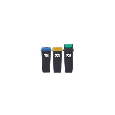 2Work Recycling Bins 65 Litre Assorted (Pack of 3) 2W10788 2Work Recycling Bins 65 Litre Assorted (Pack of 3) 2W10788