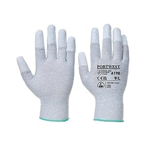 Portwest Anti-Static PU Fingertip Glove 1 Pair Grey 2XL (Pack of 12) Portwest Anti-Static PU Fingertip Glove 1 Pair Grey 2XL (Pack of 12)
