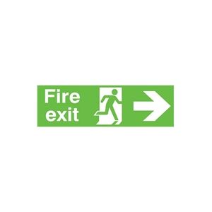 Unbranded Safety Sign Niteglo Fire Exit Running Man Arrow Right 150x450mm PVC Unbranded Safety Sign Niteglo Fire Exit Running Man Arrow Right 150x450mm PVC