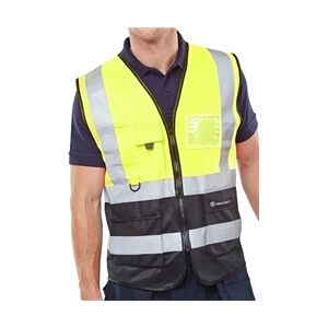 Beeswift Two Tone Executive Waistcoat Saturnyellow / Black L Beeswift Two Tone Executive Waistcoat Saturnyellow / Black L