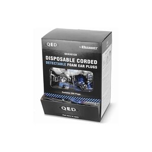 QED Corded Detectable Ear Plugs - Pack 100/200 QED Corded Detectable Ear Plugs - Pack 100/200