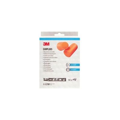 3M Disposable Earplugs 1100 Soft Foam Orange (Pack of 50) 1100-50 3M Disposable Earplugs 1100 Soft Foam Orange (Pack of 50) 1100-50