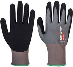 Portwest CT Cut D18 Nitrile Glove S Gry/Blk (Pack of 12)