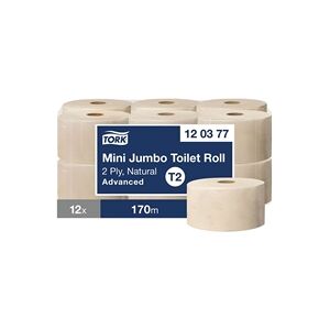 Tork Mini Jumbo 2-Ply Toilet Roll Advanced 170m Natural (Pack of 12) Tork Mini Jumbo 2-Ply Toilet Roll Advanced 170m Natural (Pack of 12)