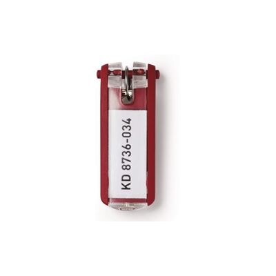 Durable Key Clips Organisational Label Hooks - 6 Pack - Red Durable Key Clips Organisational Label Hooks - 6 Pack - Red