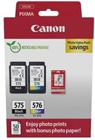 Canon PG-575/CL-576 Inkjet Cartridges + Photo Paper Black/Colour