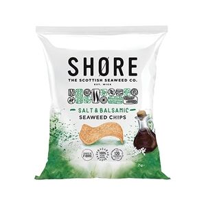 24 Pack Shore Seaweed Chips - Salt & Balsamic 25g 24 Pack Shore Seaweed Chips - Salt & Balsamic 25g