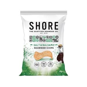 12 Pack Shore Seaweed Chips - Salt & Balsamic 80g 12 Pack Shore Seaweed Chips - Salt & Balsamic 80g