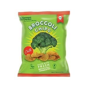 12 Pack Growers Garden Broccoli Crisps with Chilli 84g Bag 12 Pack Growers Garden Broccoli Crisps with Chilli 84g Bag