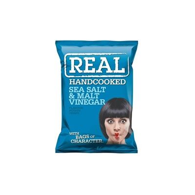 Real Crisps Sea Salt & Malt Vinegar 24x35g Real Crisps Sea Salt & Malt Vinegar 24x35g