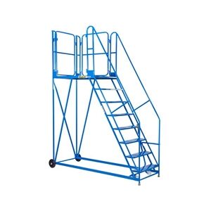 Climb-It Work Platform - Stand. Incline - 1200mm Platform - 5 Tread - Blue