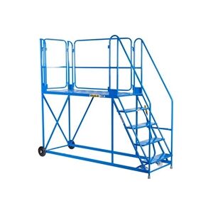 Climb-It Work Platform - Stand. Incline - 1800mm Platform - 5 Tread - Blue
