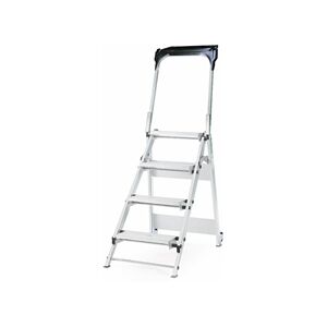Climb-It Easy Slope Aluminium Folding Leader Step 4 Tread 150kg Silver Climb-It Easy Slope Aluminium Folding Leader Step 4 Tread 150kg Silver