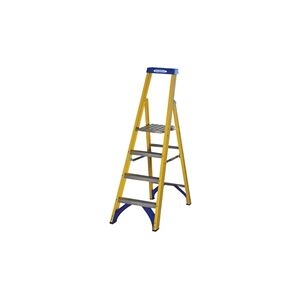 Abru Fibreglass Platform Stepladder 4 Tread Yellow Abru Fibreglass Platform Stepladder 4 Tread Yellow