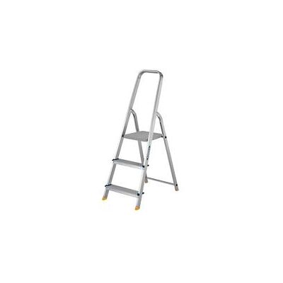 Werner 3 Tread Stepladder with High Handrail Aluminium 7400318L Werner 3 Tread Stepladder with High Handrail Aluminium 7400318L