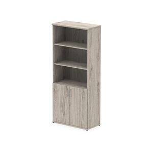 Impulse 2000mm Open Shelves Cupboard Grey Oak - Office furniture Impulse 2000mm Open Shelves Cupboard Grey Oak - Office furniture