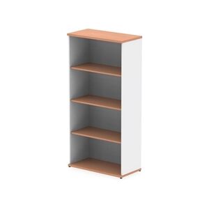 Impulse 1600mm Bookcase Beech and White Impulse 1600mm Bookcase Beech and White
