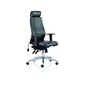 Onyx Ergo Posture Chair Black Bonded Bonded Leather With Headrest Onyx Ergo Posture Chair Black Bonded Bonded Leather With Headrest