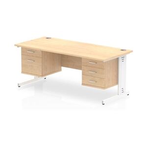 Impulse 1800x800 Desk Maple White Cable Managed + 2 Pedestal Bundle Impulse 1800x800 Desk Maple White Cable Managed + 2 Pedestal Bundle