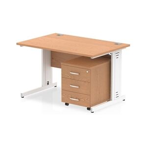 Impulse 1200x800mm Desk Oak WhiteCable Managed Leg and Mobile Ped Impulse 1200x800mm Desk Oak WhiteCable Managed Leg and Mobile Ped