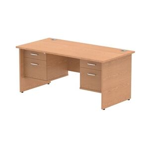 Impulse 1600x800mm Desk Oak Top Panel Leg 2x2 Drawer Fixed Pedestal Impulse 1600x800mm Desk Oak Top Panel Leg 2x2 Drawer Fixed Pedestal