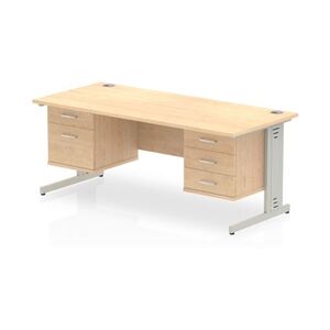 Impulse 1800x800 Desk Maple Silver Cable Managed + 2 Pedestal Bundle Impulse 1800x800 Desk Maple Silver Cable Managed + 2 Pedestal Bundle