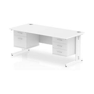 Impulse 1800x800 Desk White White Cable Managed + 2 Pedestal Bundle Impulse 1800x800 Desk White White Cable Managed + 2 Pedestal Bundle