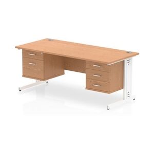 Impulse 1800x800mm Desk Oak WhiteCable Managed Leg + 2 Pedestal Bundle Impulse 1800x800mm Desk Oak WhiteCable Managed Leg + 2 Pedestal Bundle