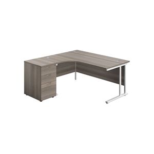 Unknown - Twin Upright 1600x1200 - Left Hand - Radial Desk - Desk Unknown - Twin Upright 1600x1200 - Left Hand - Radial Desk - Desk