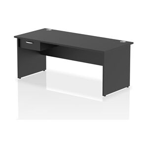 Impulse 1800x800 Desk Black Top Panel End 1x1 Drawer Fixed Ped Impulse 1800x800 Desk Black Top Panel End 1x1 Drawer Fixed Ped