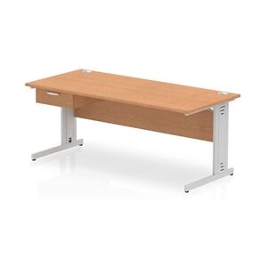 Impulse 1800x800 Desk Oak/Silver Cable Managed Leg 1 Dr Fixed Ped Impulse 1800x800 Desk Oak/Silver Cable Managed Leg 1 Dr Fixed Ped
