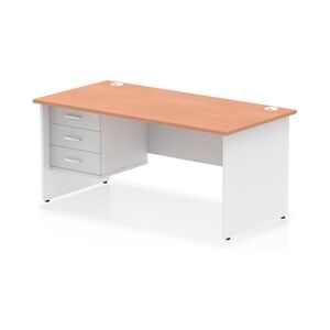 Impulse 1600x800 Desk Beech/White Panel End Leg 1x3 Drawer Fixed Ped Impulse 1600x800 Desk Beech/White Panel End Leg 1x3 Drawer Fixed Ped