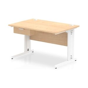 Impulse 1200x800 Desk Maple/White Cable Managed Leg 1 Dr Fixed Ped Impulse 1200x800 Desk Maple/White Cable Managed Leg 1 Dr Fixed Ped