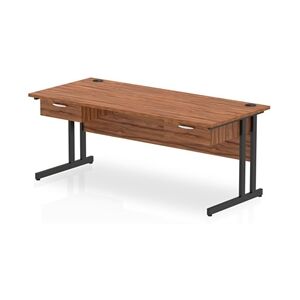 Impulse 1800x800 Desk Walnut/Black Cantilever Leg 2x1 Drawer Fixed Ped Impulse 1800x800 Desk Walnut/Black Cantilever Leg 2x1 Drawer Fixed Ped