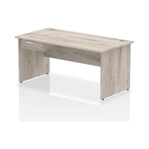 Impulse 1600x800 Desk Grey Oak Top Panel End 1x1 Drawer Fixed Ped Impulse 1600x800 Desk Grey Oak Top Panel End 1x1 Drawer Fixed Ped