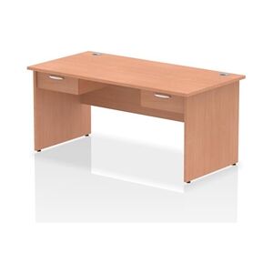 Impulse 1600x800 Desk Beech Top Panel End 2x1 Drawer Fixed Ped Impulse 1600x800 Desk Beech Top Panel End 2x1 Drawer Fixed Ped