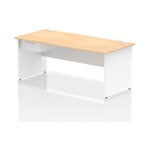 Impulse 1800x800 Desk Maple/White Panel End 1x1 Drawer Fixed Ped Impulse 1800x800 Desk Maple/White Panel End 1x1 Drawer Fixed Ped
