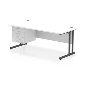 Impulse 1800x800 Desk Cantilever Leg White/Black 1x3 Drawer Fixed Ped Impulse 1800x800 Desk Cantilever Leg White/Black 1x3 Drawer Fixed Ped