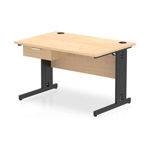 Impulse 1200x800 Desk Maple/Black Cable Managed Leg 1 Dr Fixed Ped Impulse 1200x800 Desk Maple/Black Cable Managed Leg 1 Dr Fixed Ped