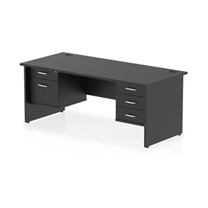 Impulse 1800x800 Desk Black Top Panel End 2 & 3 Drawer Fixed Ped Impulse 1800x800 Desk Black Top Panel End 2 & 3 Drawer Fixed Ped