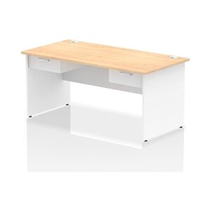 Impulse 1600x800 Desk Maple/White Panel End 2x1 Drawer Fixed Ped Impulse 1600x800 Desk Maple/White Panel End 2x1 Drawer Fixed Ped