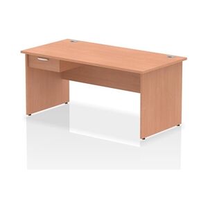 Impulse 1600x800 Desk Beech Top Panel End 1x1 Drawer Fixed Ped Impulse 1600x800 Desk Beech Top Panel End 1x1 Drawer Fixed Ped