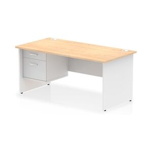 Impulse 1600x800 Desk Maple/White Panel End Leg 1x2 Drawer Fixed Ped Impulse 1600x800 Desk Maple/White Panel End Leg 1x2 Drawer Fixed Ped