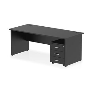 Impulse 1800x800 Desk Black Top Panel End 3 Drawer Mobile Ped Impulse 1800x800 Desk Black Top Panel End 3 Drawer Mobile Ped