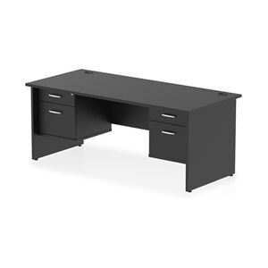 Impulse 1800x800 Desk Black Top Panel End 2x2 Drawer Fixed Ped Impulse 1800x800 Desk Black Top Panel End 2x2 Drawer Fixed Ped