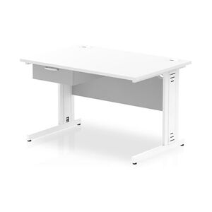 Impulse 1200x800 Desk White Top White Cable Managed Leg 1 Dr Fixed Ped Impulse 1200x800 Desk White Top White Cable Managed Leg 1 Dr Fixed Ped