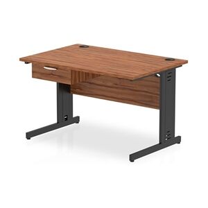 Impulse 1200x800 Desk Walnut/Black Cable Managed Leg 1 Dr Fixed Ped Impulse 1200x800 Desk Walnut/Black Cable Managed Leg 1 Dr Fixed Ped